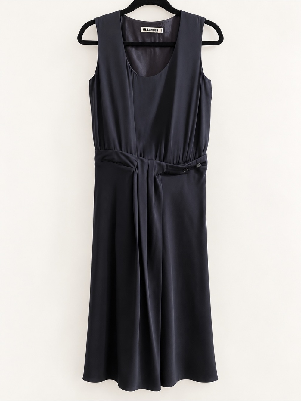 Jil Sander Navy Sleeveless Midi Dress Sleeveless Size 36